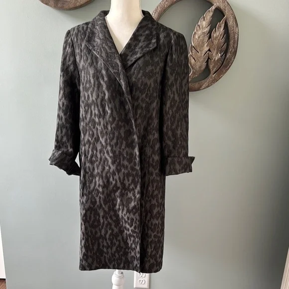 Eileen Fisher Black and Gray Coat Classic Design Size L - Picture 2 of 8